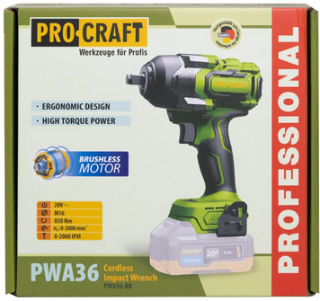 Акумуляторний гайковерт Procraft (без АКБ та ЗП) 030036 фото