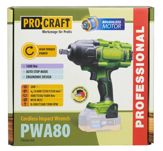 Акумуляторний гайковерт Procraft  (без АКБ та ЗП) 030080 фото
