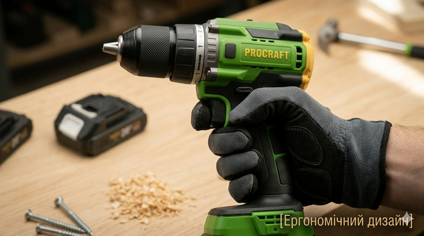 Акумуляторний ударний безщітковий шуруповерт Procraft  &mdash; Потужність та ударний режим у кейсі 001821 фото