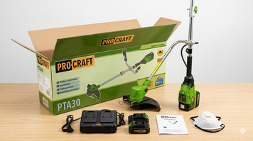 Акумуляторна коса Procraft (20В) з розбірною штангою та плавним пуском &mdash; Потужний тример для саду (Каркас) 030305 фото