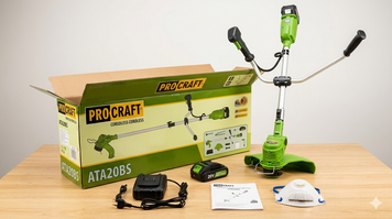 Акумуляторна коса Procraft (20В, 4.0 Аг) &mdash; Потужний тример 420 мм із розбірною штангою та плавним пуском (Повний комплект) 030296 фото