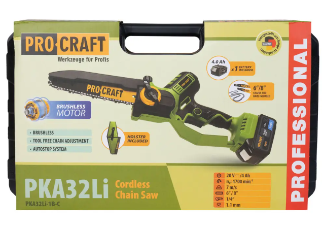 Акумуляторна ланцюгова пилка Procraft PKA32Li (З 1 акб) Кобура 030039 фото