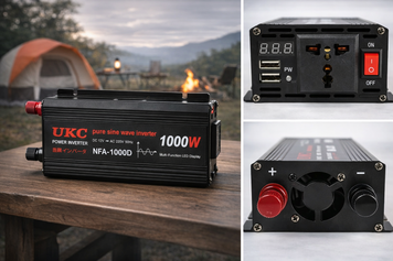 Інвертор перетворювач напруги UKC 12V &rarr; 220V, 1000 Вт, чиста синусоїда / автомобільний інвертор 12 В у 220 В, з цифровим дисплеєм та USB-виходом sp4139 фото