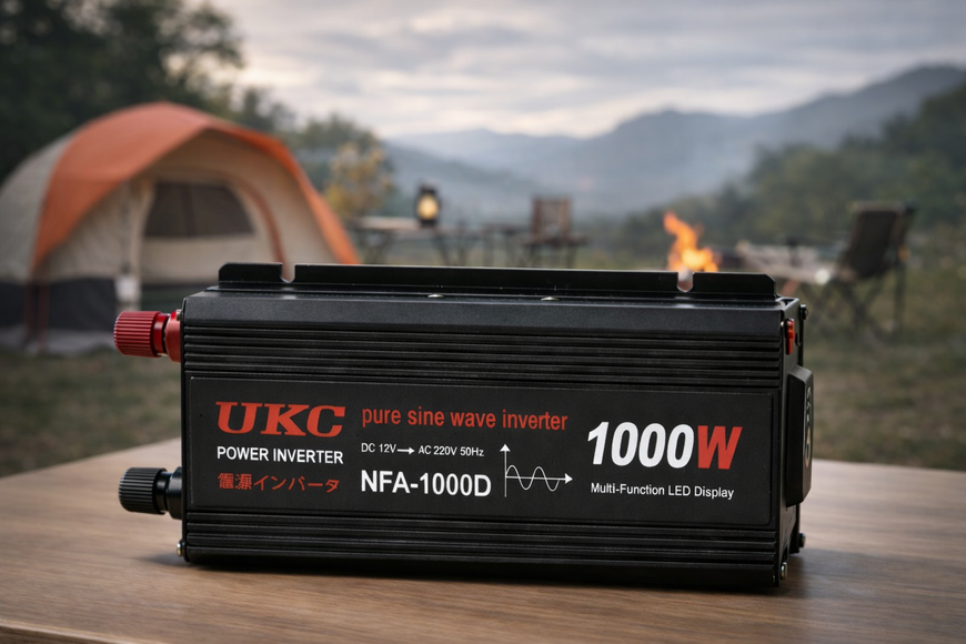 Інвертор перетворювач напруги UKC 12V &rarr; 220V, 1000 Вт, чиста синусоїда / автомобільний інвертор 12 В у 220 В, з цифровим дисплеєм та USB-виходом sp4139 фото