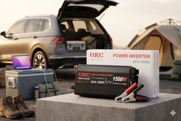 Інвертор, перетворювач напруги для котла та техніки 1500W 12V-220V (NFA-1500D), чиста синусоїда, 2&times;USB sp4138 фото