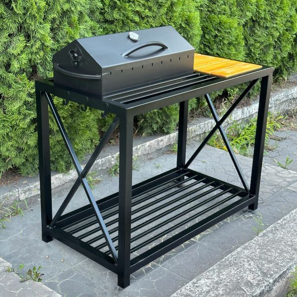 Мангал-лофт з кришкою-барбекю (сталь 4 мм) &mdash; посилений каркас, термометр та решітка-гриль у комплекті 1010610100808 фото
